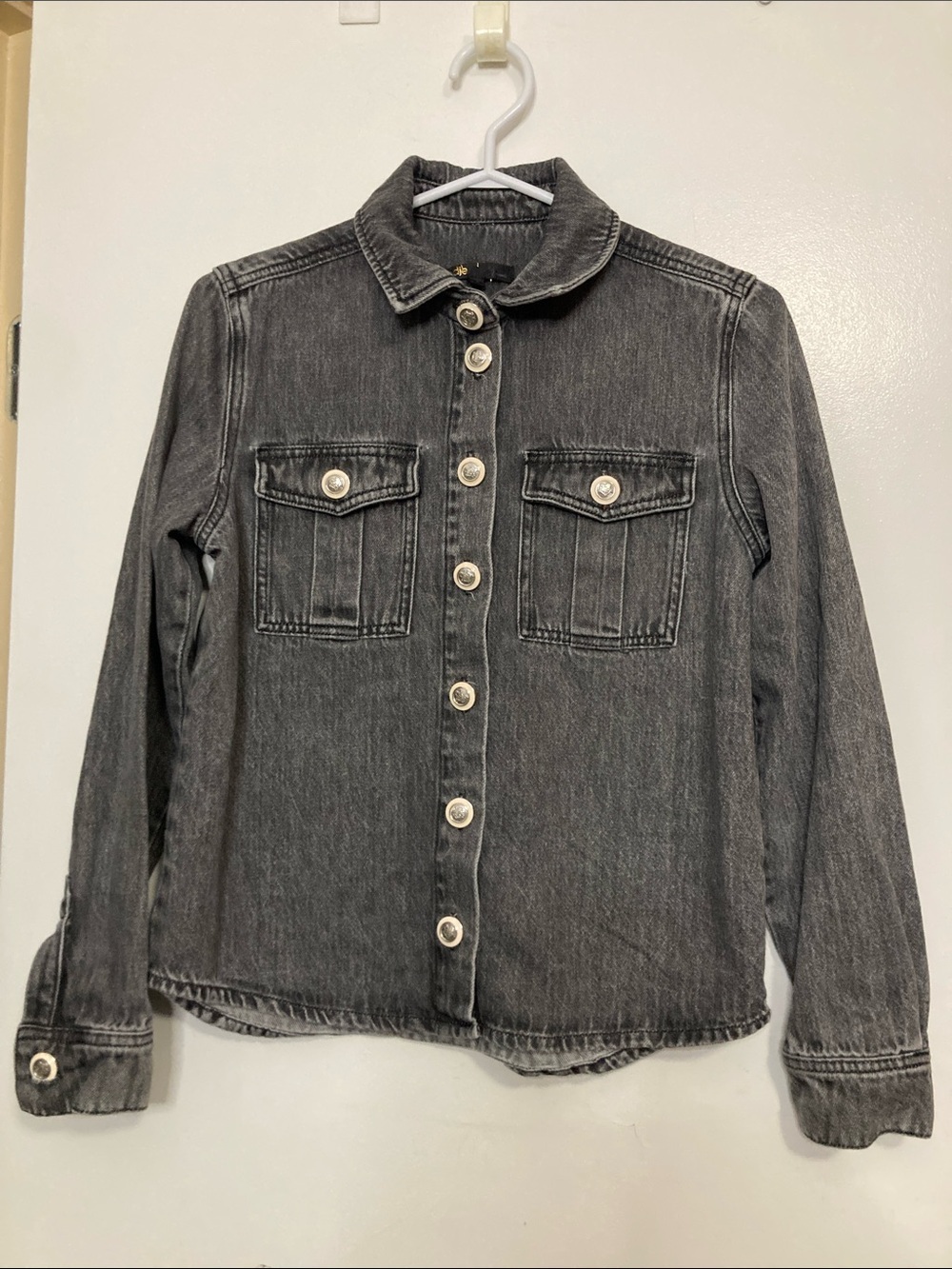 Maje Women’s Black Washed Denim Jacket -18.5”